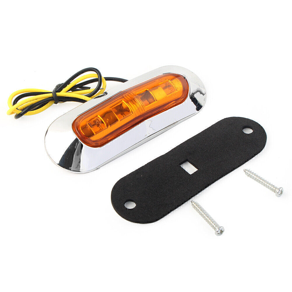For Car Truck Trailer Pickup 12V 24V 1x Yellow 4 LED Side Clearance Marker Light