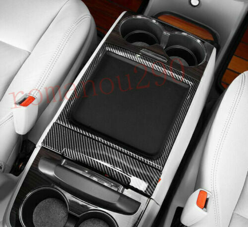 ABS Carbon Fiber Front Water Cup Holder Panel Cover Trim for Toyota for Sienna 15-20