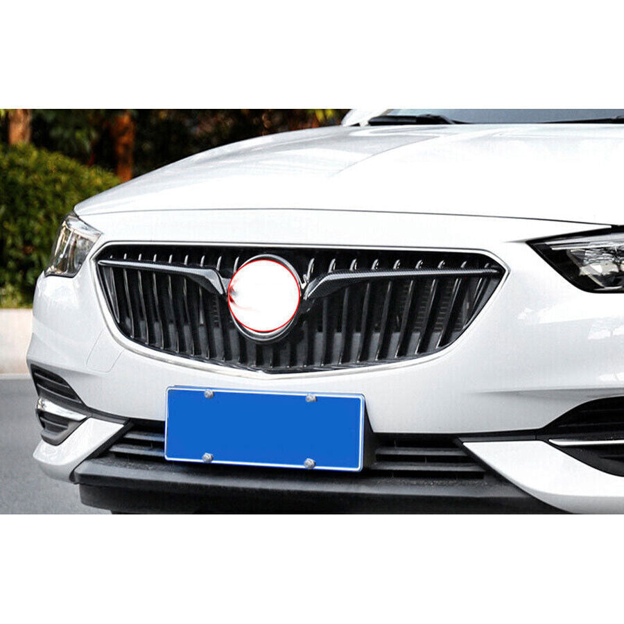 for Buick Regal 2017-2020 Front Grille Grill Strip Cover Trims ABS Carbon Fiber