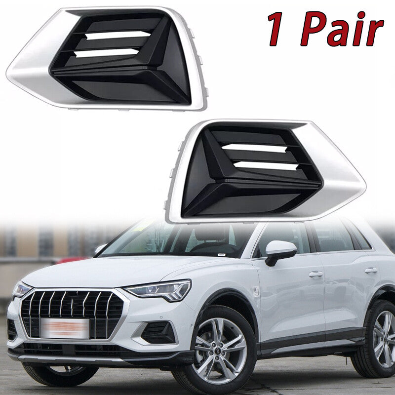 2-Pack for Audi Q3 2019 - 2022 ABS Front Bumper Grille Fog Light Covers