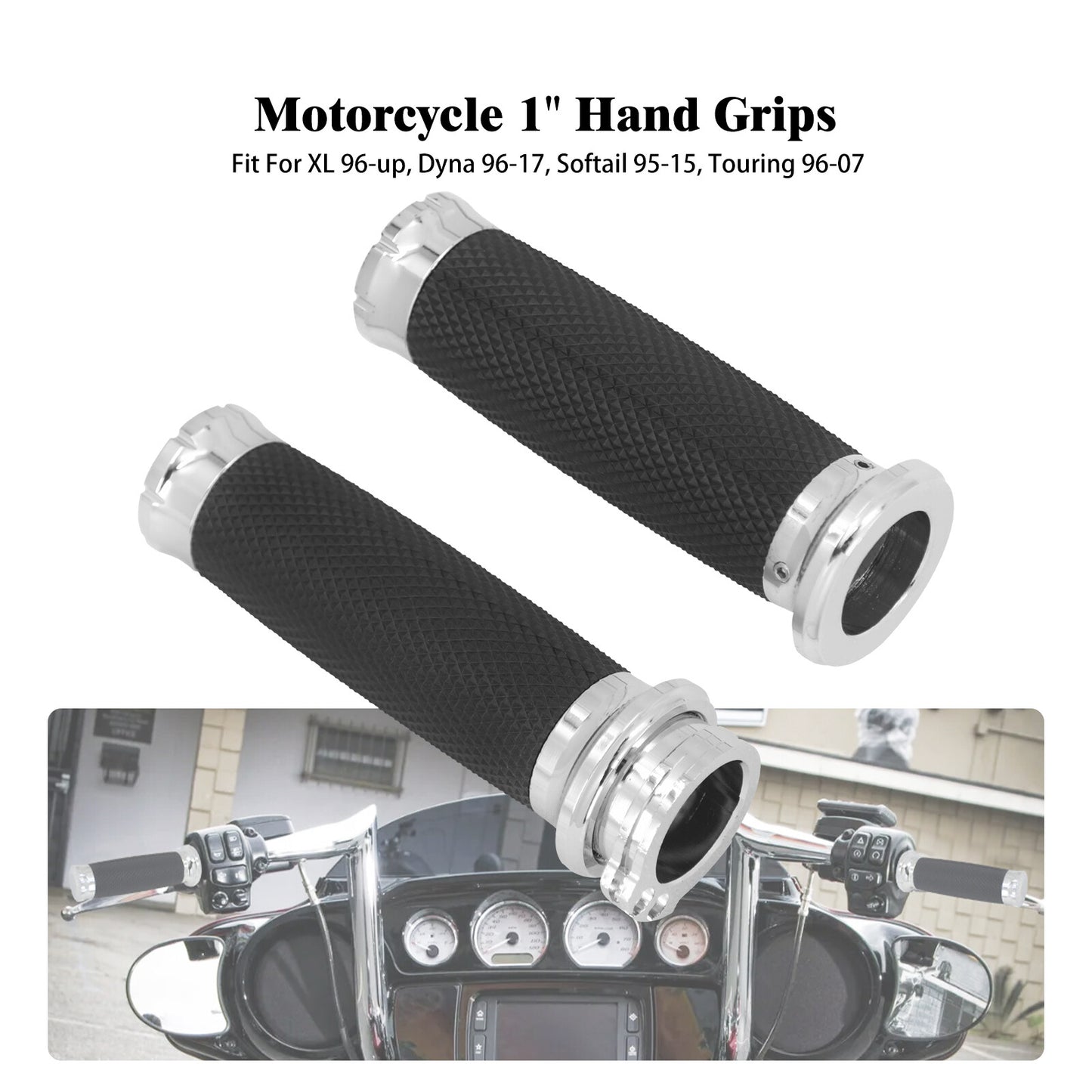 1 25mm Motorcycle Handlebar Hand Grips for Harley Road Glide Softail Sportster