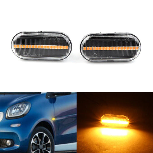 Clear Dynamic LED Side Marker Turn Signal Lamp Fit for Benz W453 C453 for Smart Fortwo