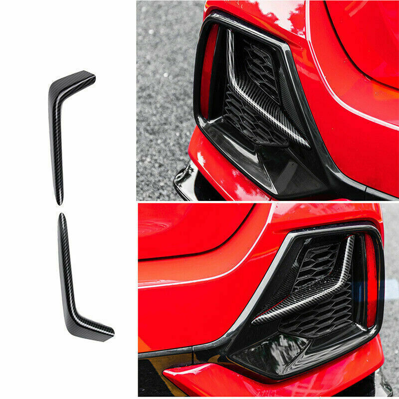for Honda for Civic Hatchback 2017-2021 Carbon Fiber Rear Fog Light Lamp Strip Trim