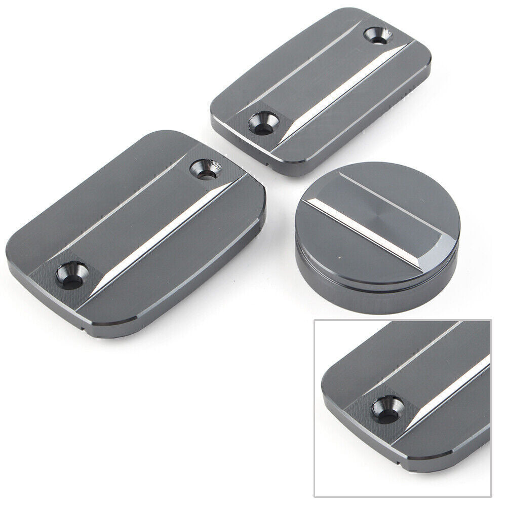 For Scrambler 1100 Front Brake Clutch Fluid Reservoir Cap Rear Brake Cover GREY