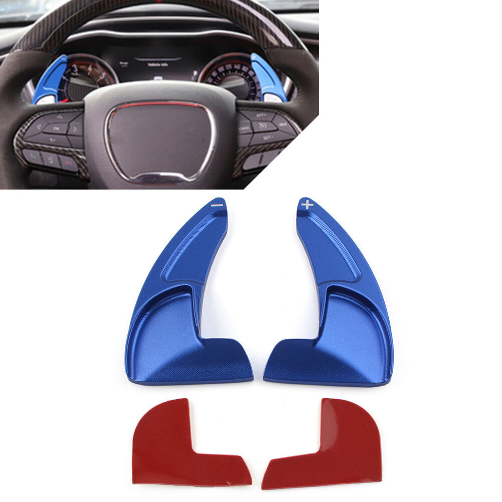 2xSteering Wheel Shift Paddle Shifter Extension Fit for Dodge for Jeep for Chrysler Blue