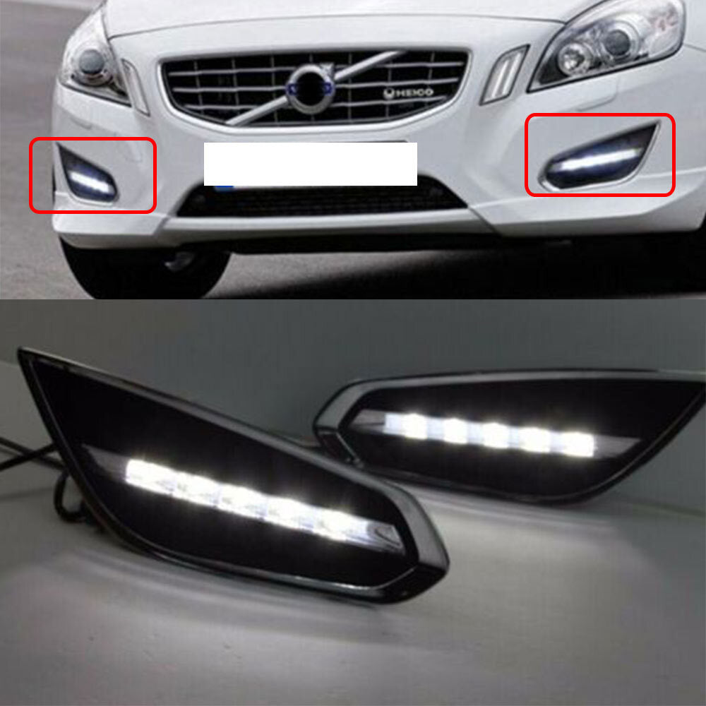 Pair Fog Lamp Front Daytime Running Lights for Volvo S60 T5 09-13 New Left+Right