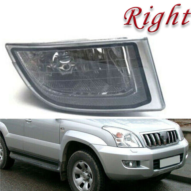 The right front bumper fog light is transparent and is suitable for Toyota for Land Cruiser Prado 120 2002-2009.