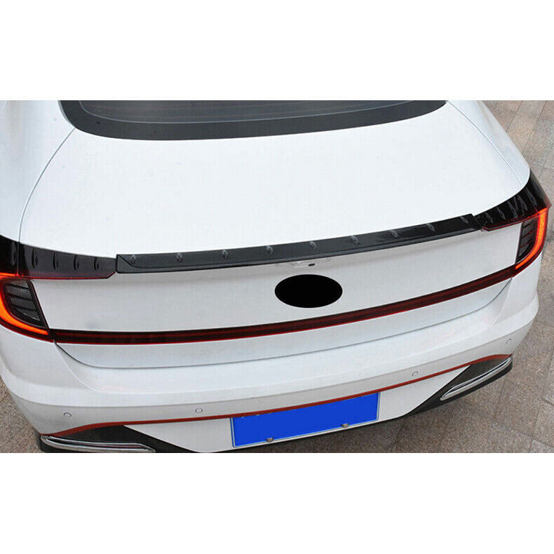 for Hyundai Sonata 2020-23 Carbon ABS Rear Tail Trunk Spoiler Wing Lip Flap Trim