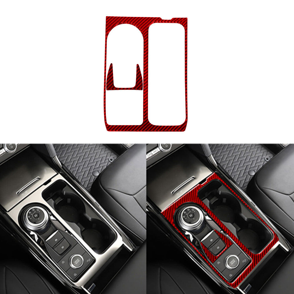 Red Carbon Fiber Center Gear Shift Panel Cover Trim for Ford Explorer 2020-2023