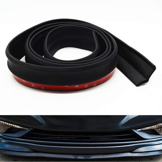 Black Car Front Bumper Lip Splitter Spoiler Skirt Valance Chin Rubber Protector