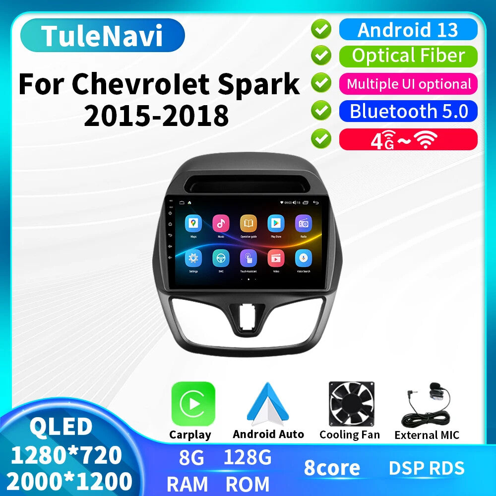for Chevrolet Spark Beat 2015-2018 CarPlay Android Car Radio Video Player GPS