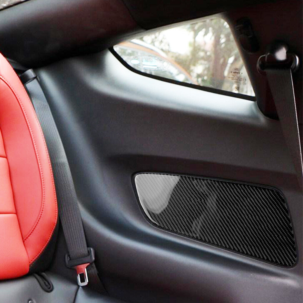 Soft Carbon Fiber Rear for Seat Door Panel Decorative Cover for Ford for Mustang 2015-22