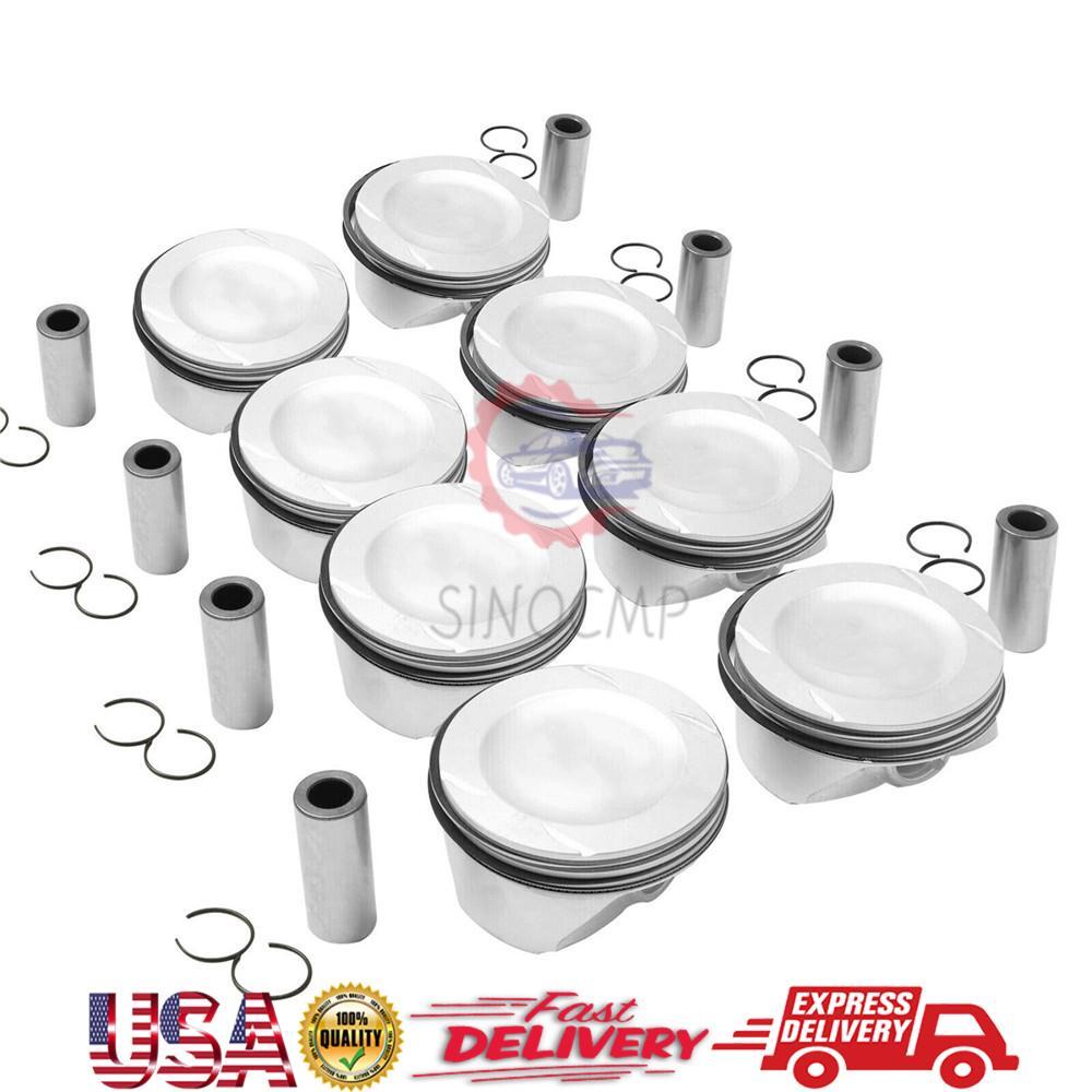 8x Engine Pistons Rings For 5.5T for Mercedes-Benz C218 X218 W212 S212 W166 M157