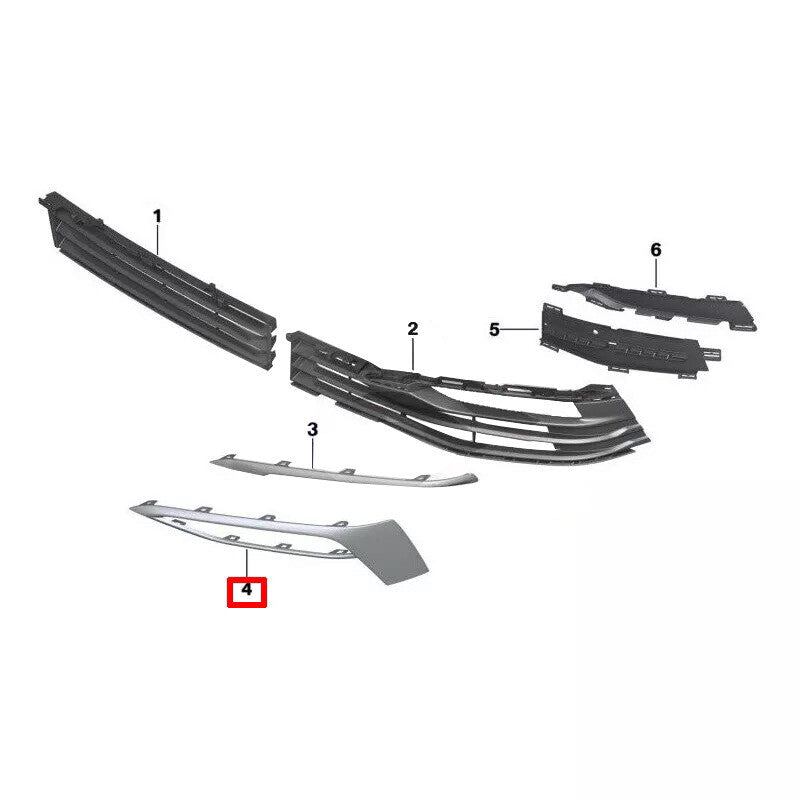 2pcs Front Fog Light Cover Fog Lamp Grille Trim for BMW G30 5-Series 2017-2020