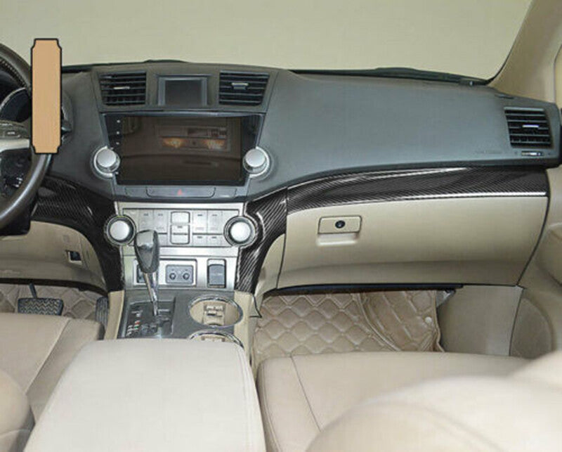 for Toyota Highlander 08-2013 Carbon Fiber Central Console Dashboard Strip Trim