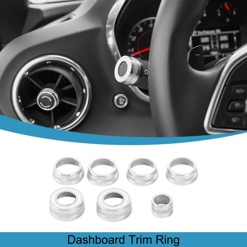 7PCS Dashboard Air Vent Outlet Knob Cover Trim Ring for Chevrolet Camaro 2017-23