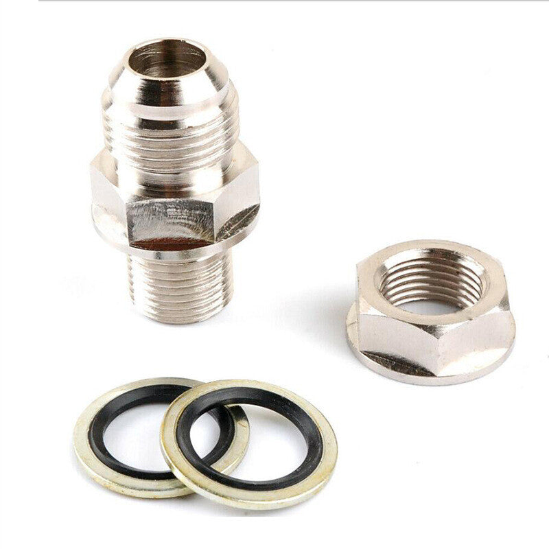 1-piece set of automotive turbo oil pan adapter return drain plug 10 AN to M18x1.5 mm non-welded