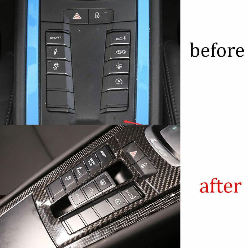 for Porsche 911 2012-2018 Dry Carbon Fiber Center Console Button Frame Trim 1PCS