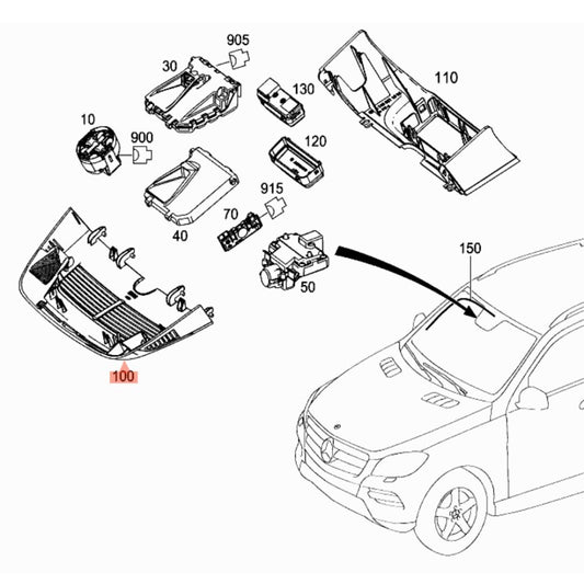 Cover Rain Light Sensor for Mercedes W166 X166 GL-Class GLE 16682110369051