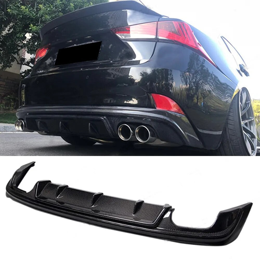 for Lexus IS 200 250 300 F Sport 2014-2016 Carbon Fiber Rear Diffuser Bumper Lip