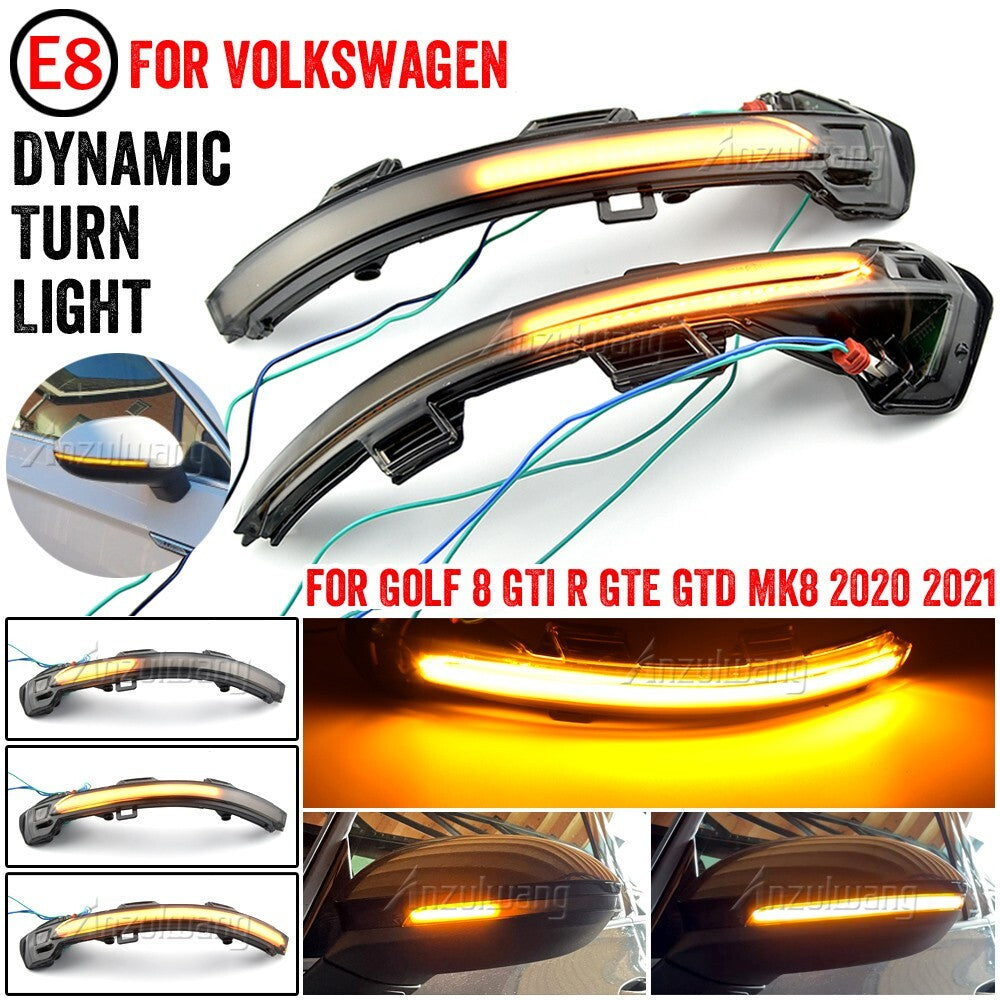 Dynamic Side Turn Signal Light for VW for Golf 8 GTI R GTE GTD MK8 2020 2021