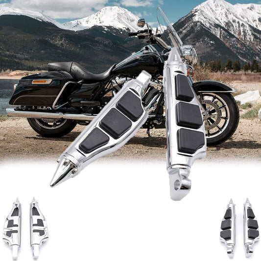 Motorcycle Chrome Spike Passenger Foot Pegs Fit for Harley Softail Dyna Touring