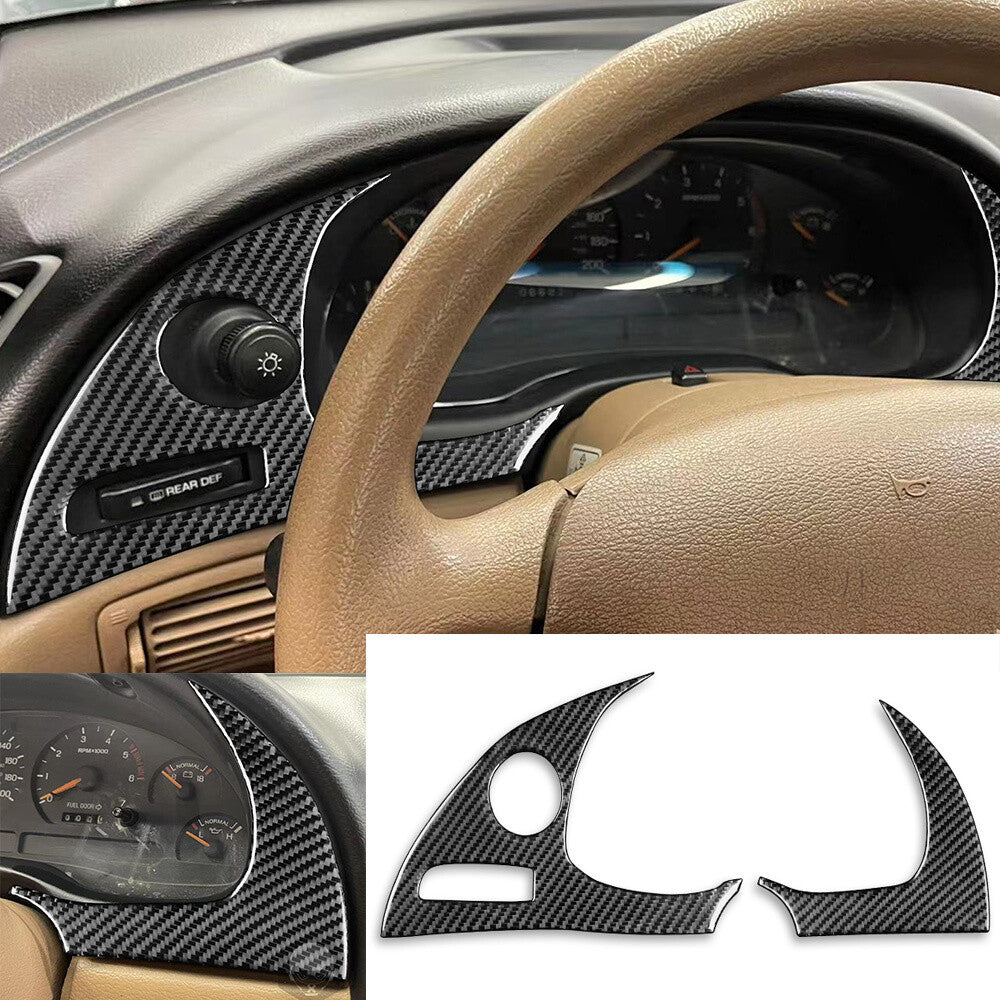 Carbon Fiber Interior Dashboard Panel Decor Cover Fit for Ford for Mustang 1996-2003