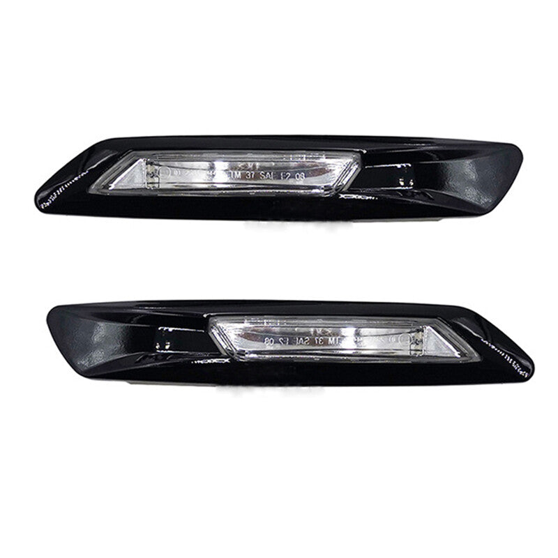 Pair black Fender Marker Corner Leaf Plate Light for BMW 5 Series F10 2011-2013