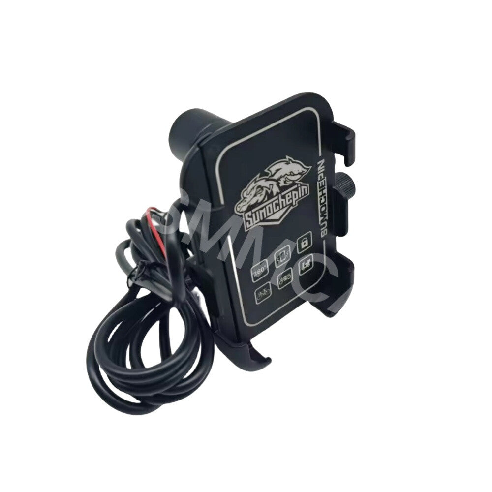 Aluminum Motorcycle Cell Phone Holder Rear Mirror Mount With USB Charger 18W