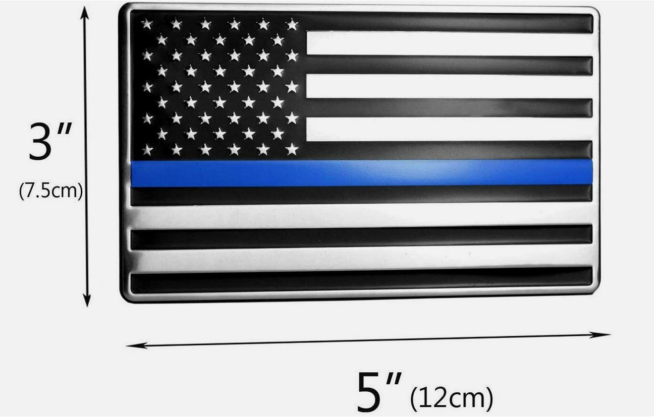 Car side fender rear trunk badge decal silver black blue American flag applicable to Jimsy