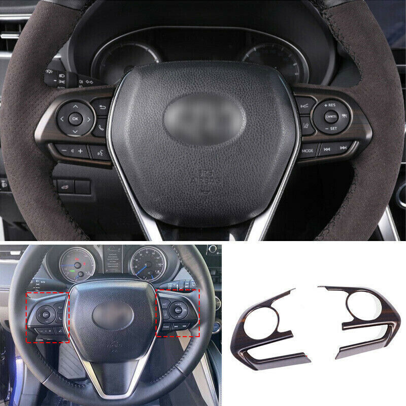 Steering Wheel Button Cover Trim 3p for Toyota Venza 2021-2023 Matte Wood Grain