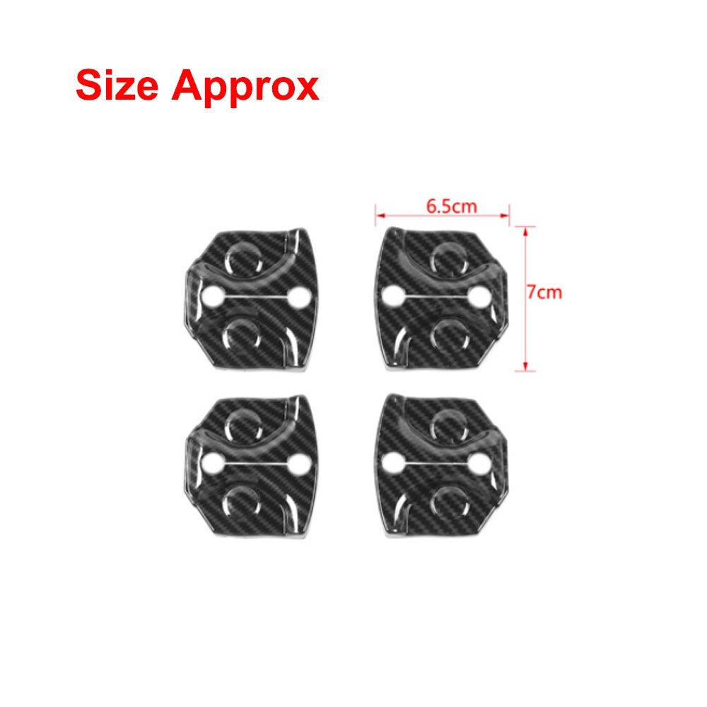 Carbon Fiber ABS Door Lock Buckle Cover Trim Cap Guard for Ford F150 2015-2020