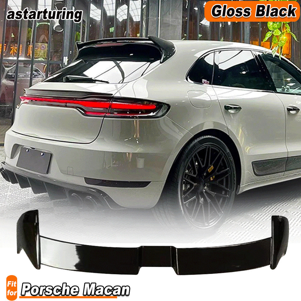 for Porsche Macan 95B SUV 2014-20 Gloss Black Rear Roof Spoiler Top Window Wings