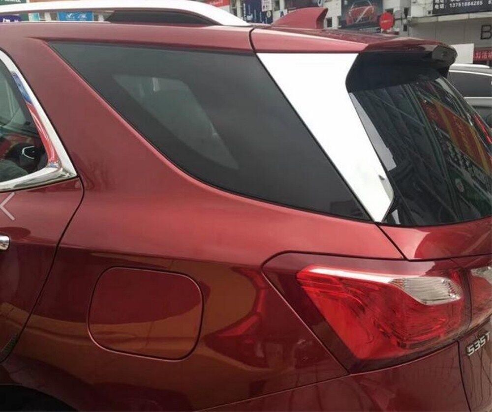 for Chevrolet Equinox 2018-2022 Chrome Rear Trunk Side Pillar Cover Spoiler Trim