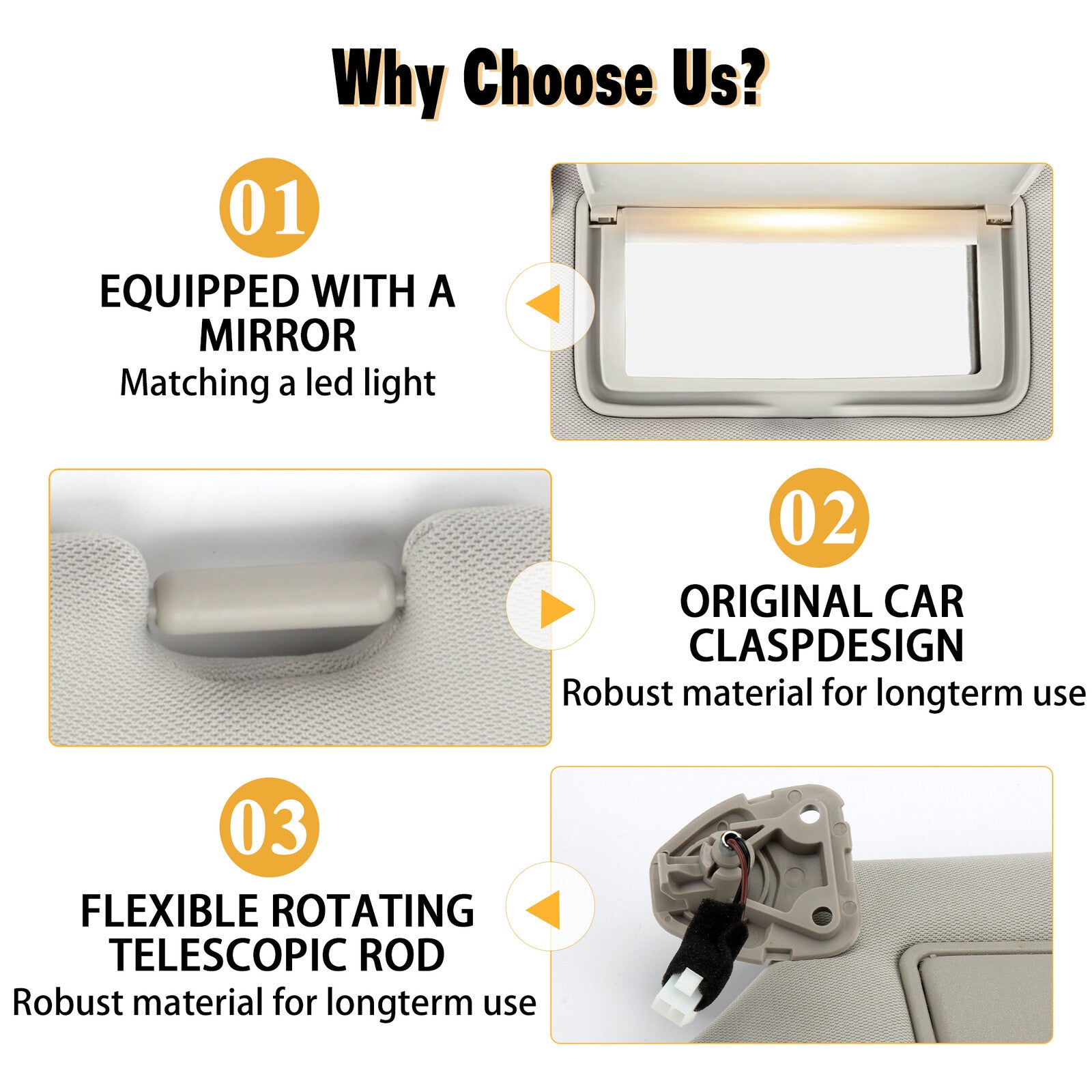 1PC Left Side Sun Visor w/ Lamp For 2016-2021 for Nissan Maxima New 964019DE0A