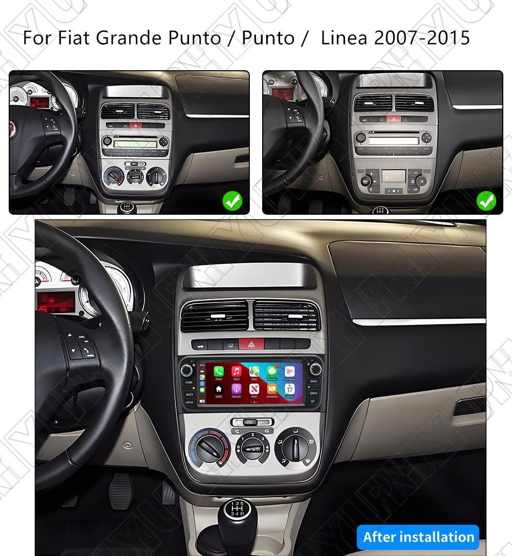 6.86 Android 14 Stereo Radio GPS Nav FM Head Unit for Fiat Grande Punto 2007-15