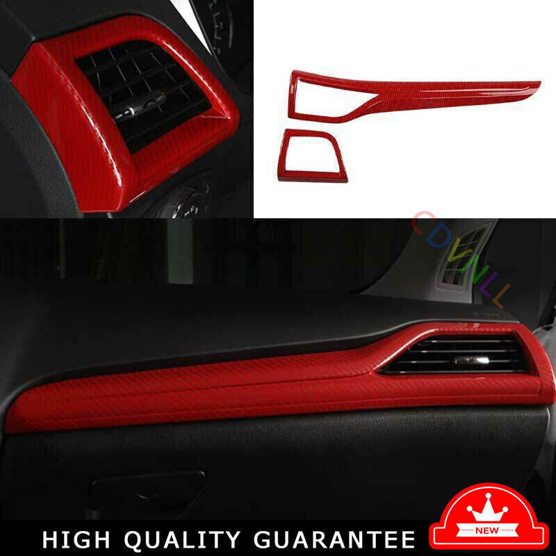 2X Red Carbon Fiber Console Air Outlet Vent Trims for Ford Mondeo Fusion 13-2020