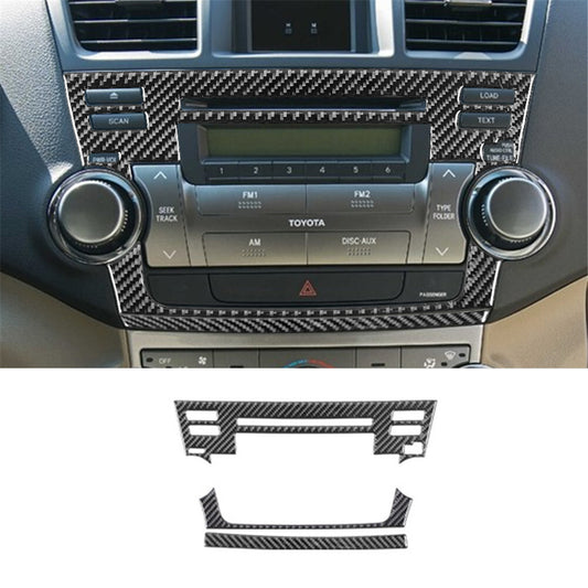 for Toyota Highlander 2008-2013 Radio Frame Panel Trim Cover Carbon Fiber Type A