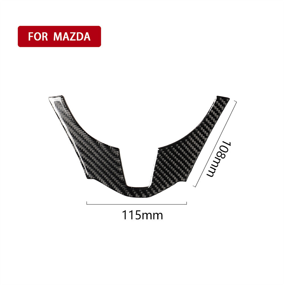Carbon Fiber Interior Steering Wheel Panel Cover Fit for Mazda 3 Axela 2014-2016