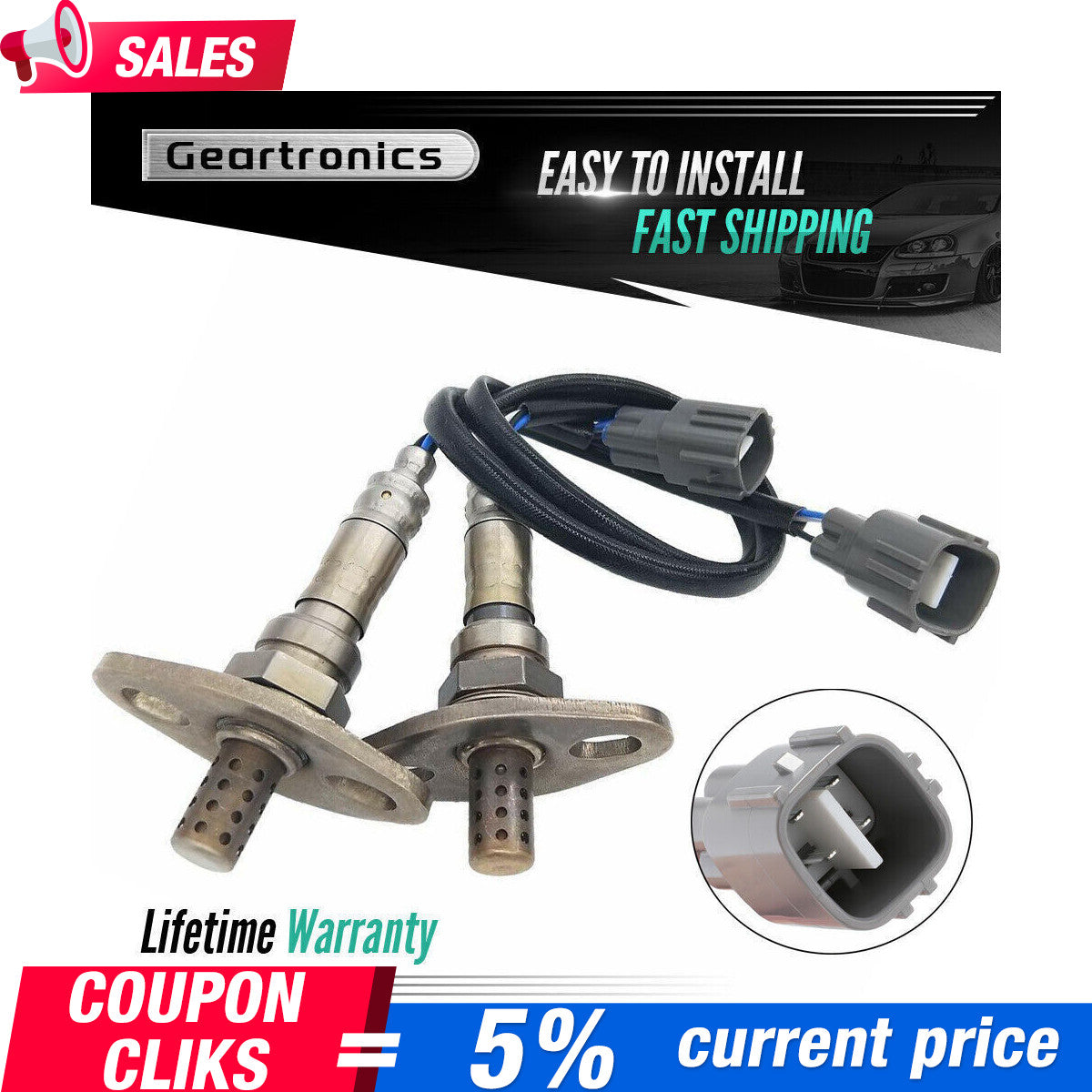(2) O2 Oxygen Sensors Downstream for Toyota 4Runner Pickup Tundra Tacom