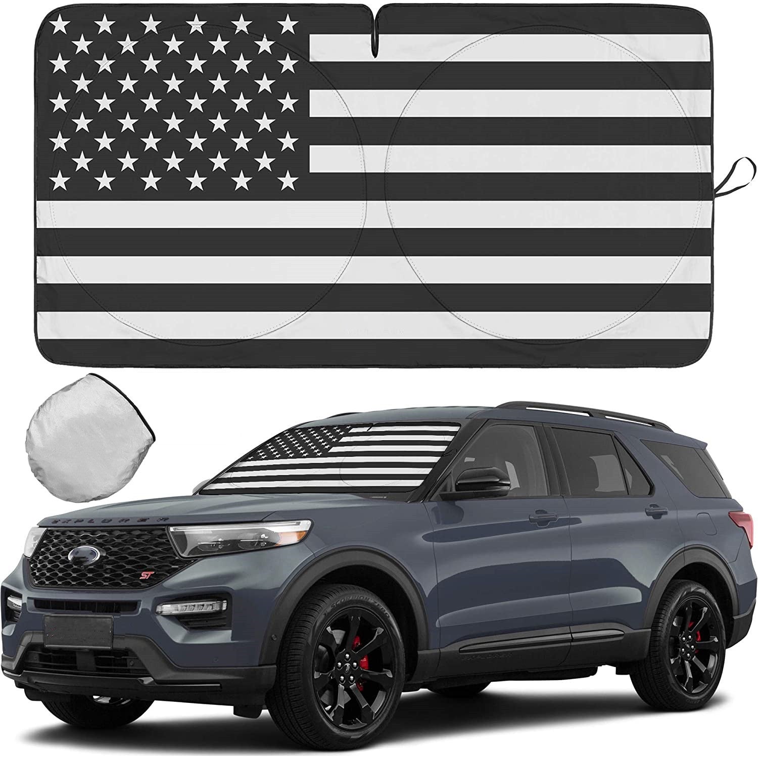 for Jeep Accessories Car Windshield Sun Shade Window American Flag Cover Visor