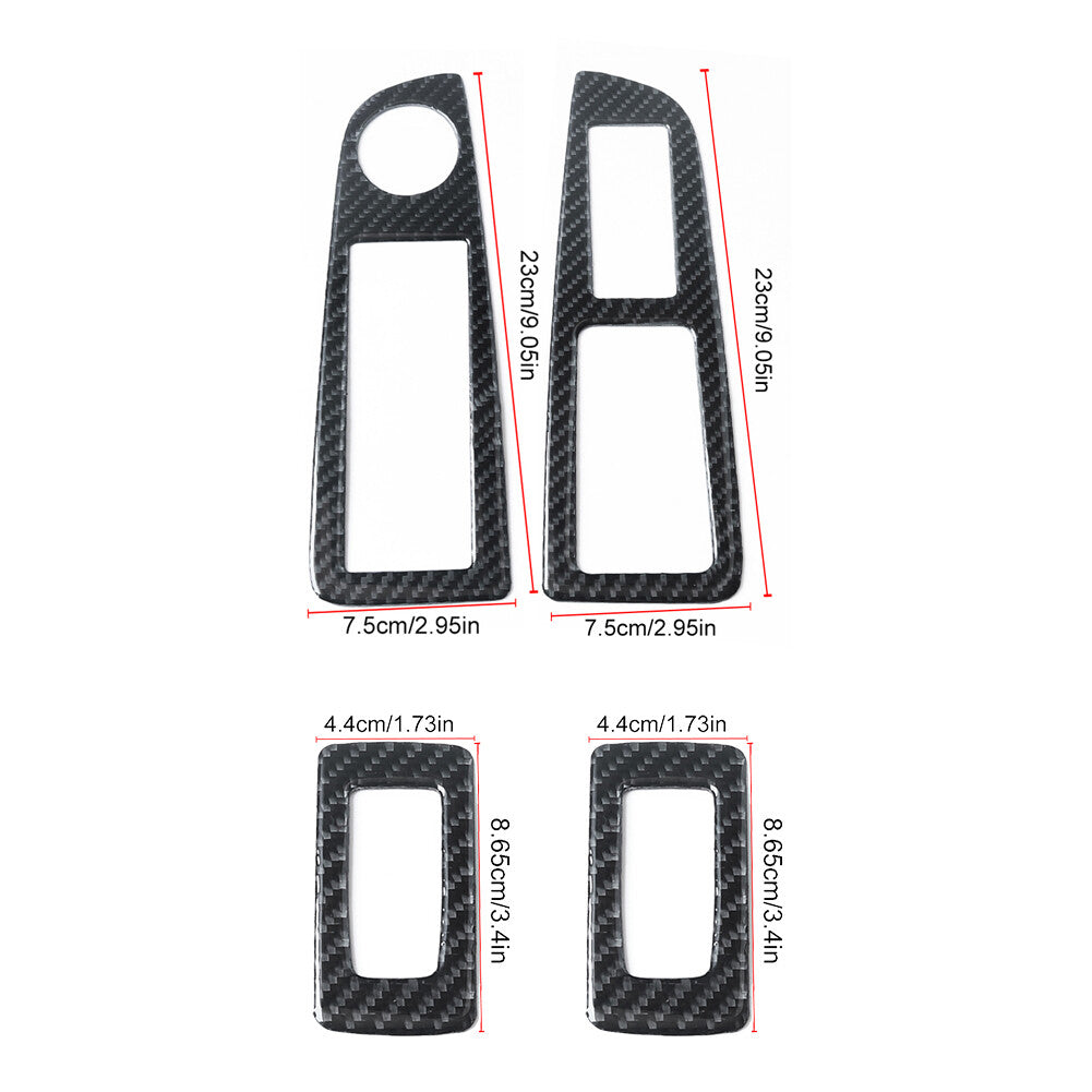 4Pcs Carbon Fiber Window Lift Switch Panel Cover Trim for Chrysler 300 2005-2007