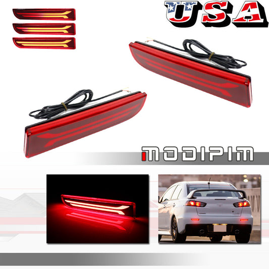 Suitable for Mitsubishi Lancer Evo with red lens, rear LED with sequential turn signals.