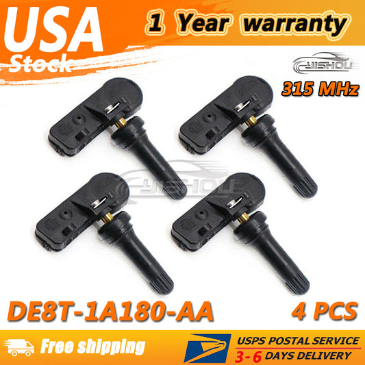 4-pack of new Tire Pressure Sensors (TPMS) for Ford Motorcraft 315MHz DE8T-1A180-AA