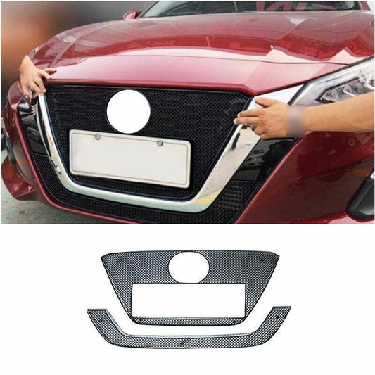 for Nissan Altima Teana 2019-2021 Black Honeycomb Center Mesh Grille Grill 2pcs