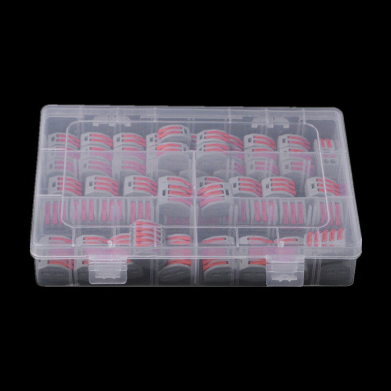 60Pc Wire Clamp Cable Spring Splicing Wiring Connector Push-in Terminal Block