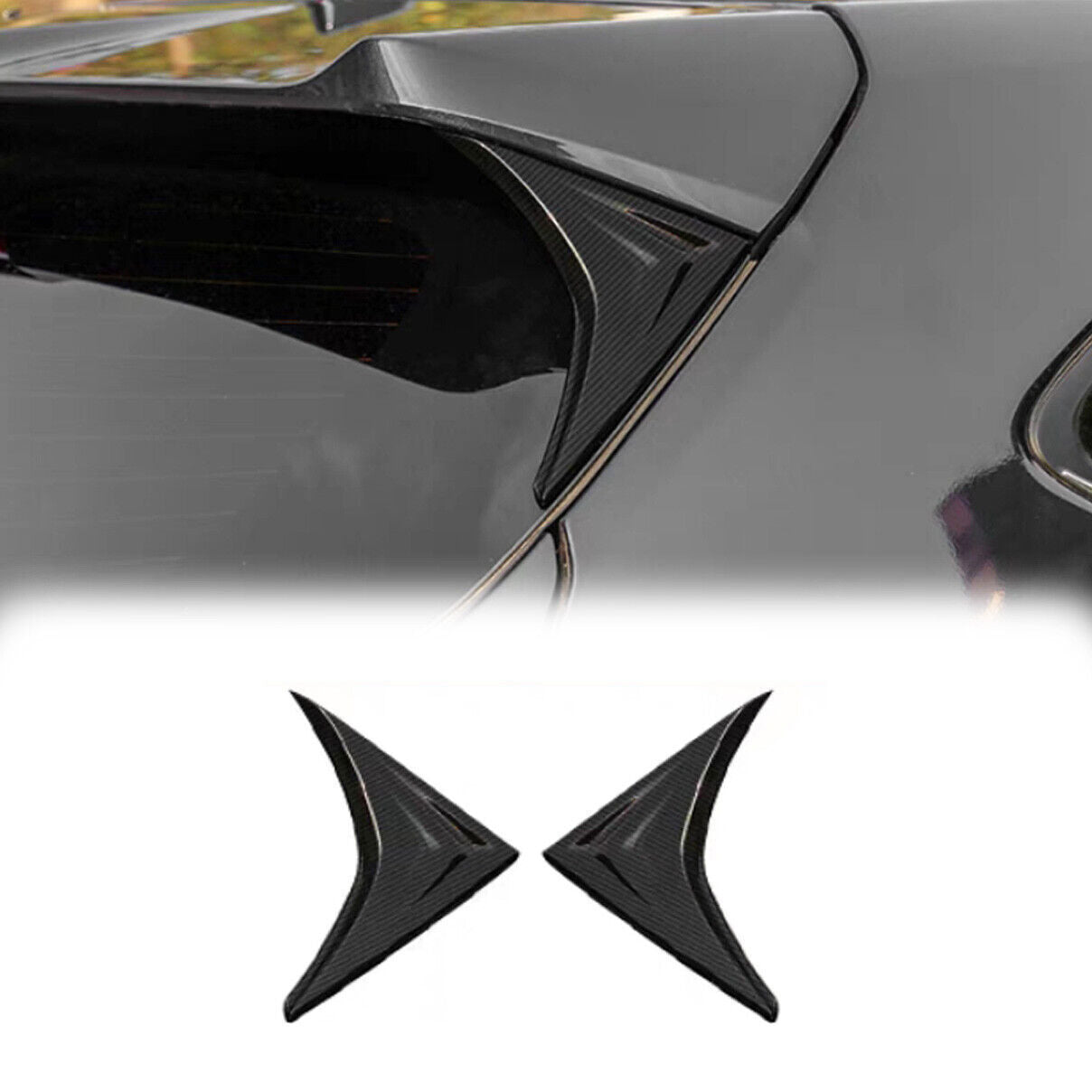 Carbon Rear Trunk Spoiler Wing Side Cover Trim for Toyota Highlander 2020-2024