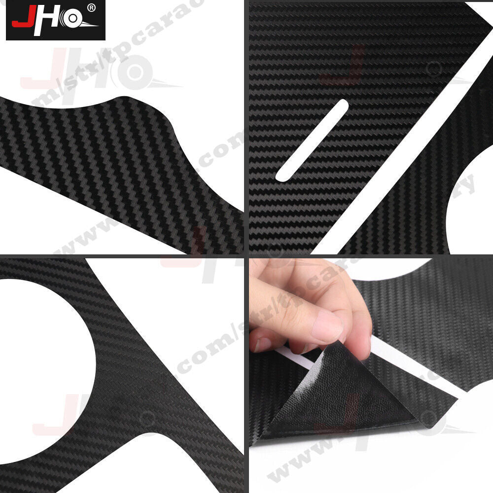 Carbon Fiber Water Cup Holder Panel Cover Stickers for Jeep Grand Cherokee 14-15