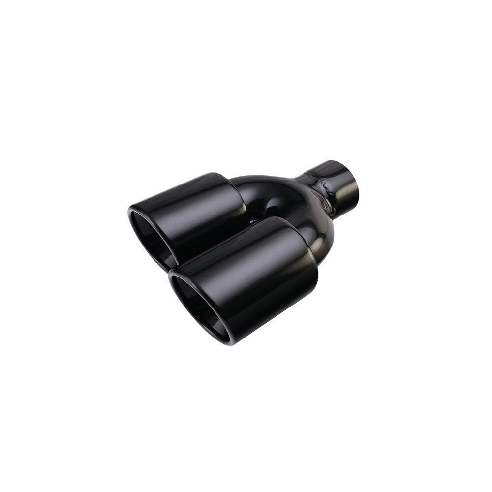 2PCS 2.5'' ID 3.5'' OD Black Exhaust Pipe Tips Universal Fit Dual Tip Rolled