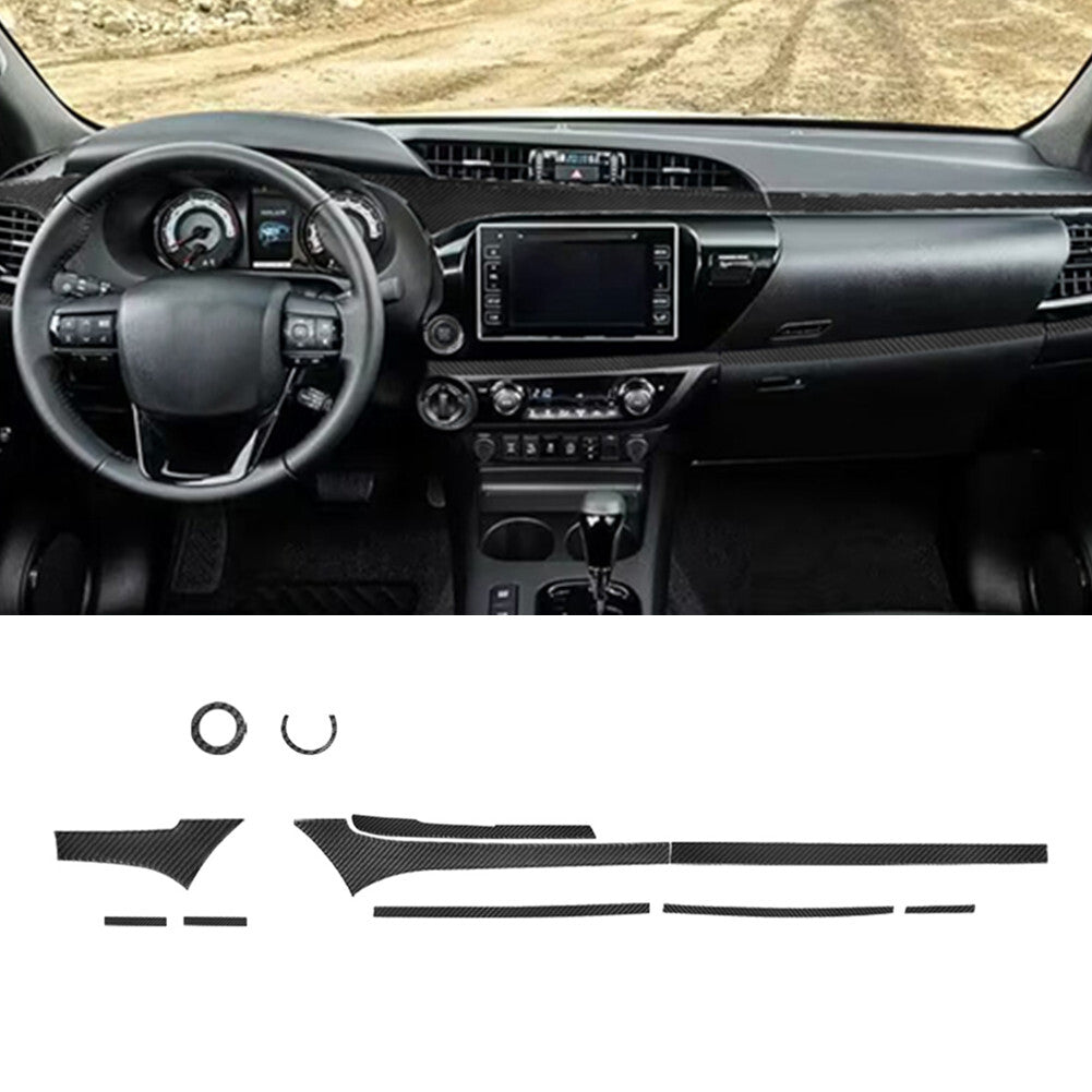 42Pcs Carbon Fiber Full Set Cover Trim Kit for Toyota Hilux 2015-2021 Type A